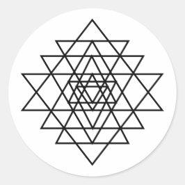 Sri Yantra Symbol - Runder Aufkleber
