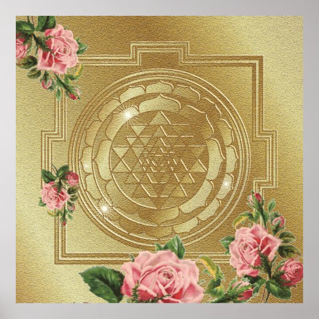 SRI YANTRA und der Anteil der Rose - Poster (Vorne)