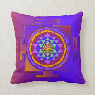 SRI YANTRA voll gefärbt + Ihre Ideen Kissen