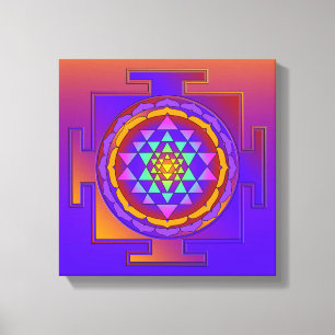SRI YANTRA voll gefärbt + Ihre Ideen Leinwanddruck