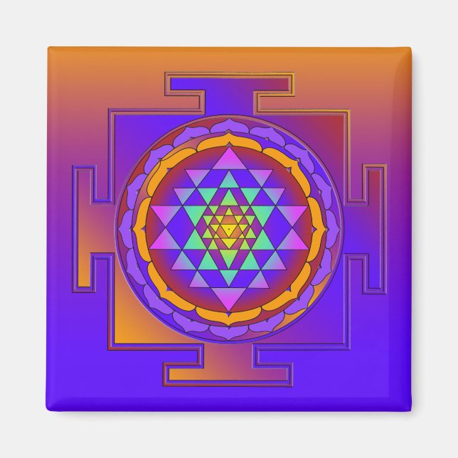 SRI YANTRA voll gefärbt + Ihre Ideen Magnet (Vorne)