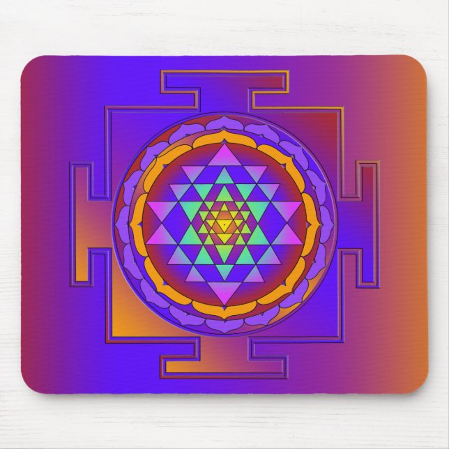 SRI YANTRA voll gefärbt + Ihre Ideen Mousepad (Vorne)