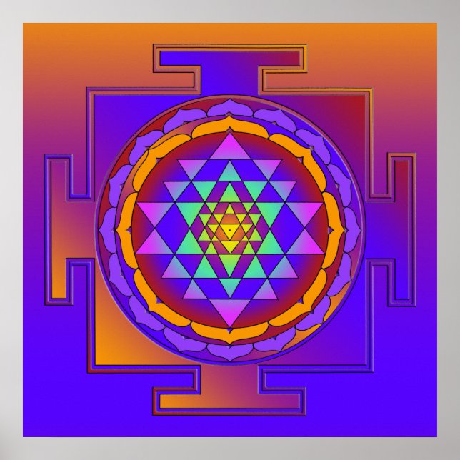 SRI YANTRA voll gefärbt + Ihre Ideen Poster (Vorne)