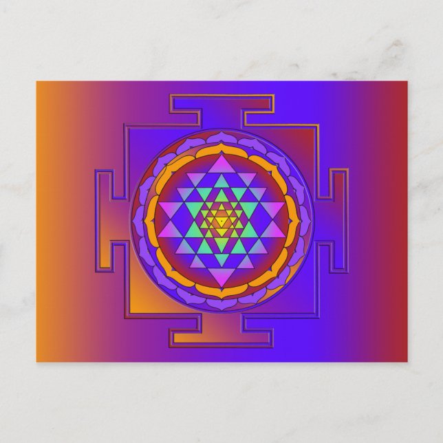 SRI YANTRA voll gefärbt + Ihre Ideen Postkarte (Vorderseite)