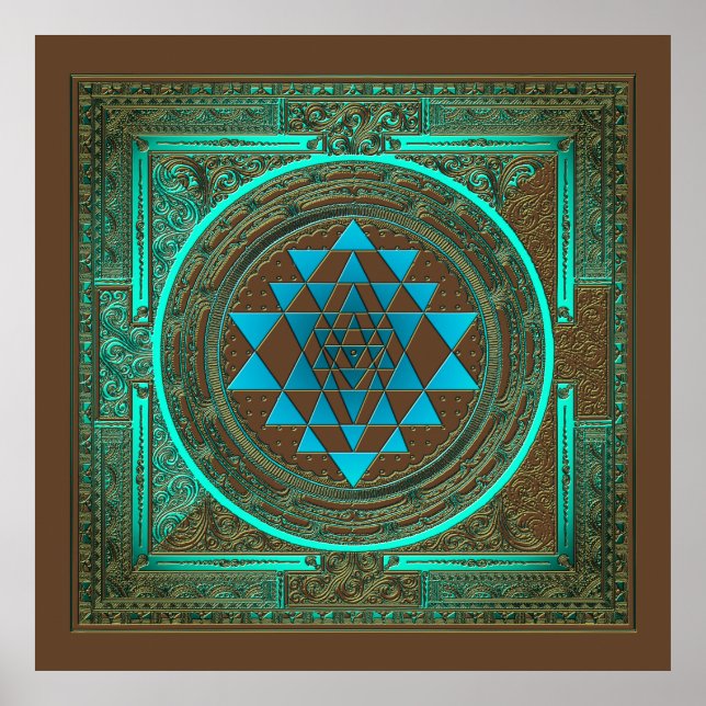 Sri Yantra Water Glow - Poster (Vorne)