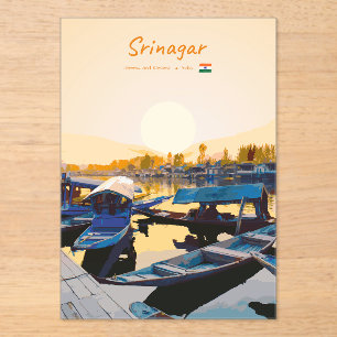 Srinagar, Indien - Dal Lake Shikara-Boote Acryleinladungen