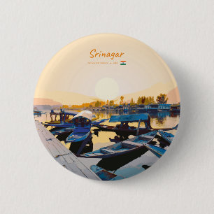 Srinagar, Indien - Dal Lake Shikara Boote Button