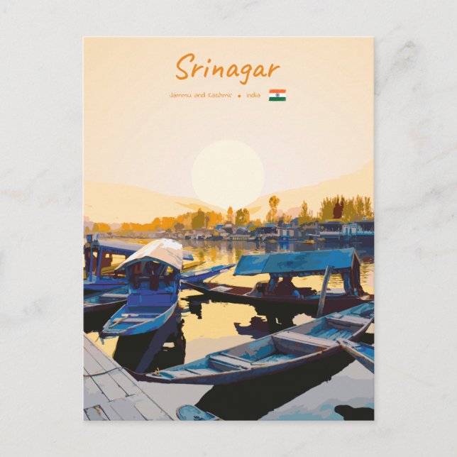 Srinagar, Indien - Dal Lake Shikara Boote Postkarte (Vorderseite)
