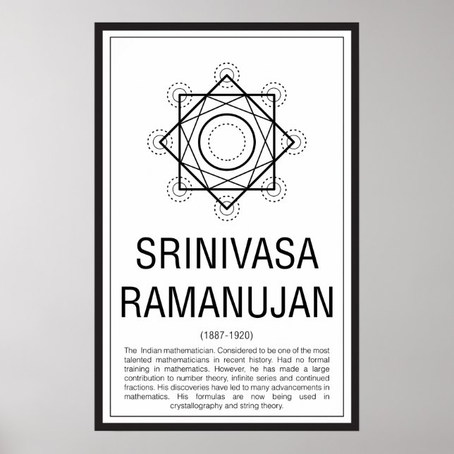 Srinivasa Ramanujan Poster (Vorne)