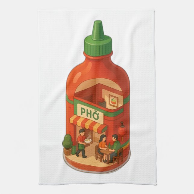 Sriracha Pho Shop Geschirrtuch (Vertikal)
