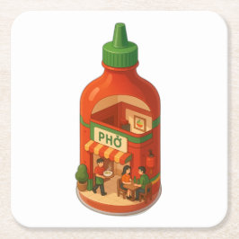 Sriracha Pho Shop Rechteckiger Pappuntersetzer