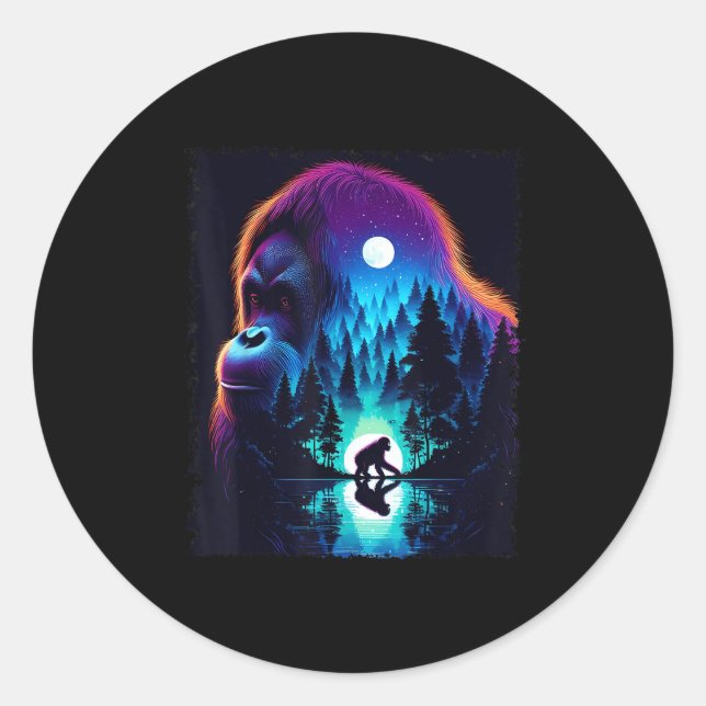 Srit Animal Orangutan Men Women Kids Christmas  Runder Aufkleber (Vorderseite)