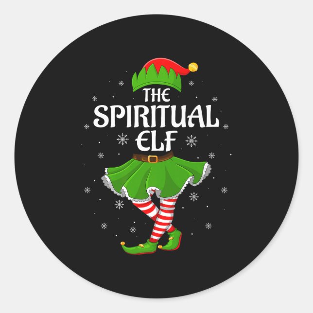 Sritual Elf Christmas Family Girls Women Elf Squad Runder Aufkleber (Vorderseite)
