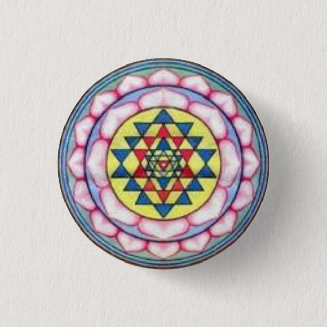 sriyantra in Lotus Button (Vorderseite)