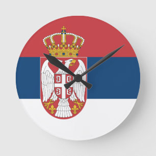 Srpska Zastava na Zidnom Satu Runde Wanduhr