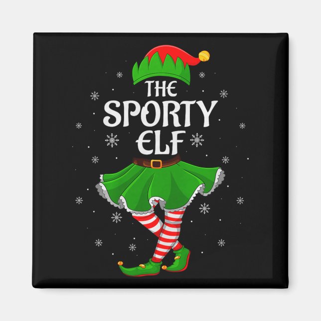 Srty Elf Christmas Family Girls Women Elf Squad Xm Magnet (Vorne)