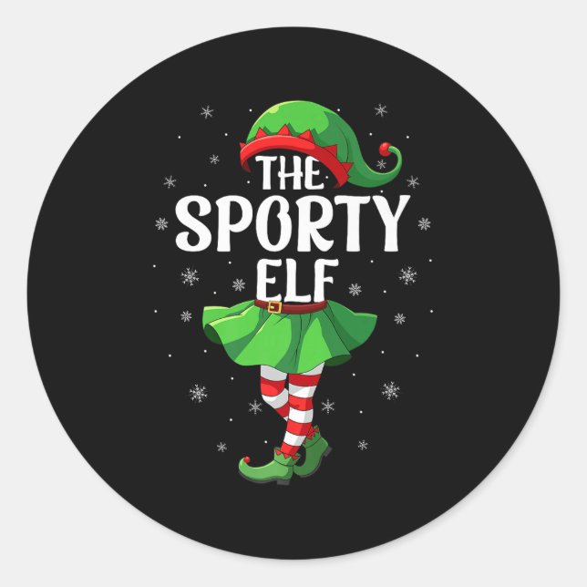 Srty Elf Christmas Girls Women Elf Squad Xmas Fami Runder Aufkleber (Vorderseite)