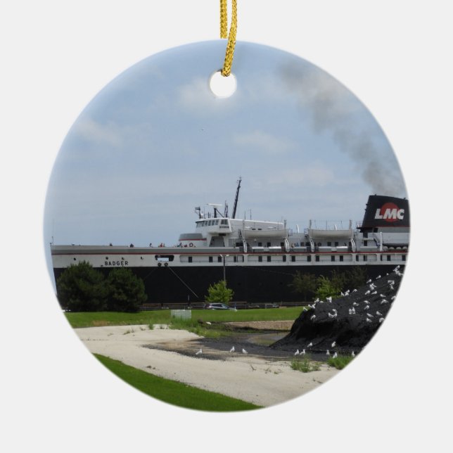 SS Badger Coal Ship Manitowoc, WI Xmas Ornament (Vorne)