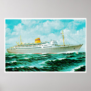 ss Bergenfjord auf See Poster