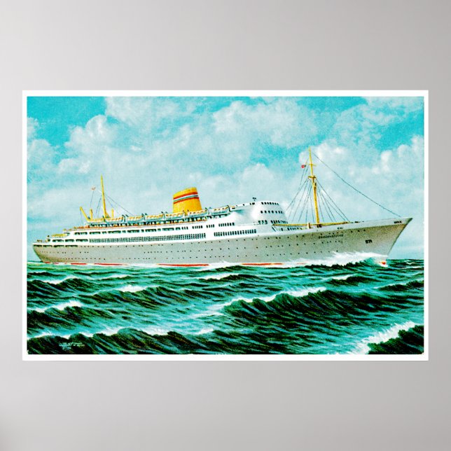 ss Bergenfjord auf See Poster (Vorne)