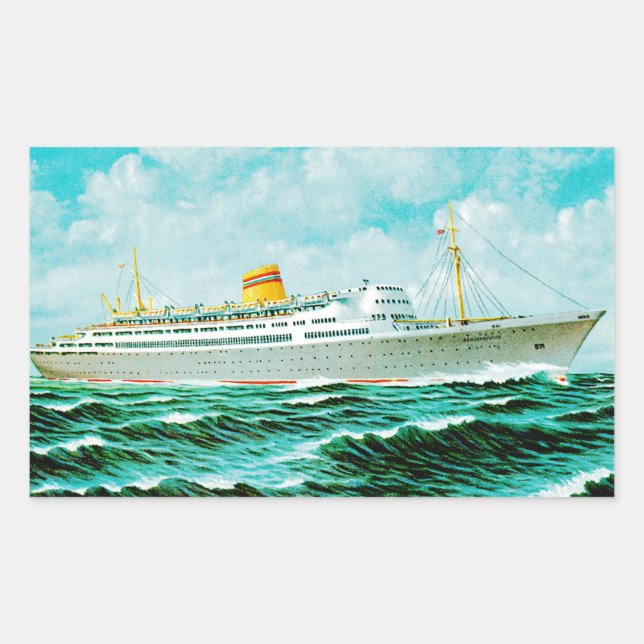 ss Bergensfjord auf See Rechteckiger Aufkleber (Vorderseite)