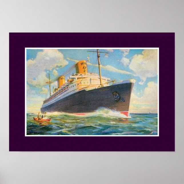 SS Bremen auf See Poster (Vorne)