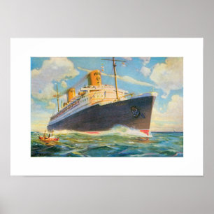 SS Bremen auf See Poster