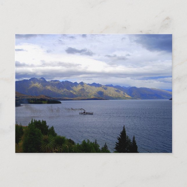 SS Earnslaw on Lake Wakatipu, Queenstown, Neuseela Postkarte (Vorderseite)