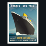 SS Europa Art Deco Reiseplakat Poster<br><div class="desc">Dieses Werk würdigt die Art-Déco-Werbespots, die in der Zeit der 30er Jahre von Meereslinien verwendet wurden. Mit den Nord-Lloyd-Linienschiffen Europa und Bremen ehrt dieses Stück zwei Linienschiffe, die nicht nur die Geschichte des maritimen Designs geprägt haben, sondern auch den Erfolg des Zweiten Weltkriegs. Diese beiden Schiffe, fast vergessen, waren die...</div>