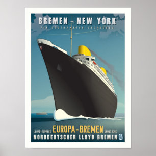 SS Europa Art Deco Reiseplakat Poster