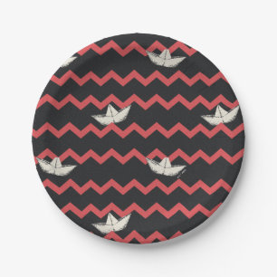 SS Georgie Boat Zickzack Pattern Pappteller