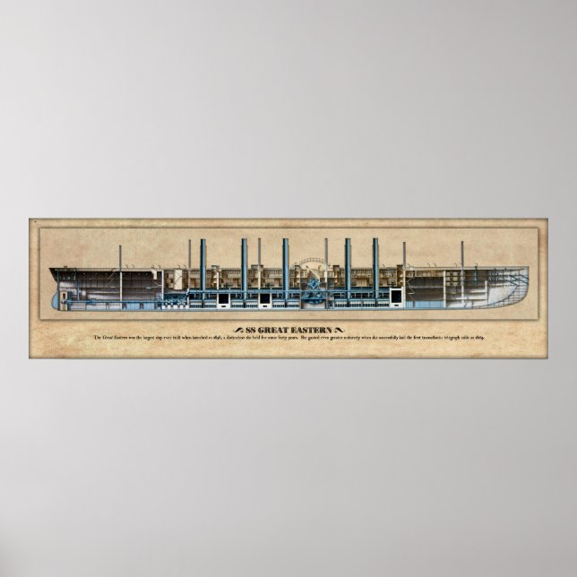 SS Great Eastern Inboard Profile/Cutaway Poster (Vorne)