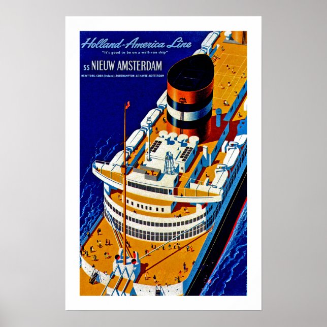 SS Nieuw Amsterdam Poster (Vorne)
