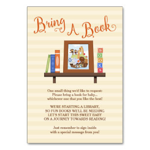 SS Noah / Noah's Ark Bring-a-Book Baby Shower Tischnummer