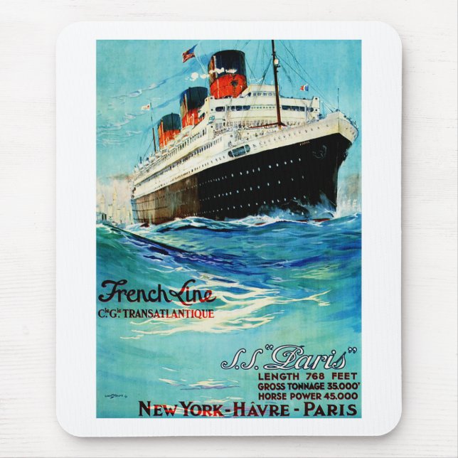SS Paris ~ Franzose-Linie Mousepad (Vorne)