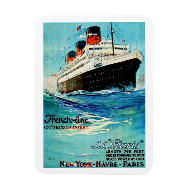 ss Paris ~ French Line Magnet (Vertikal)