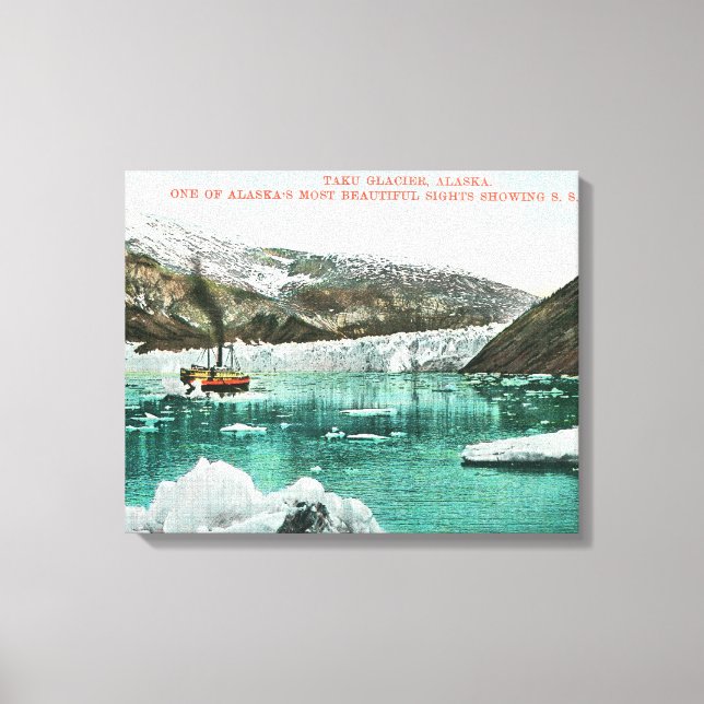 SS Spokane Steamer Passing by Glacier Leinwanddruck (Vorderseite)