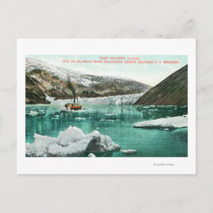 SS Spokane Steamer Passing by Glacier Postkarte