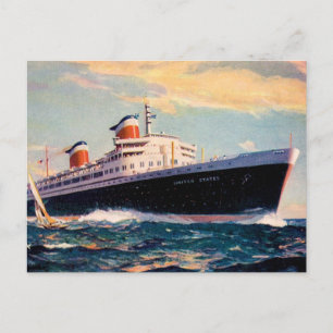 SS United States auf See Postkarte