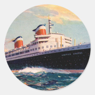 SS United States auf See Runder Aufkleber