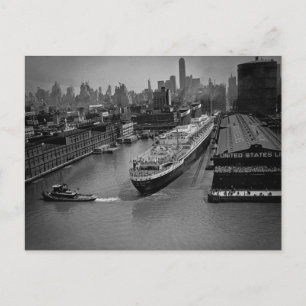 SS Vereinte Staaten am Pier in New York City Postkarte
