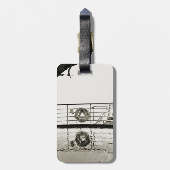 SS Washington Luxury Liner Cruise Ship 1930s Deck Gepäckanhänger (Rückseite vertikal)