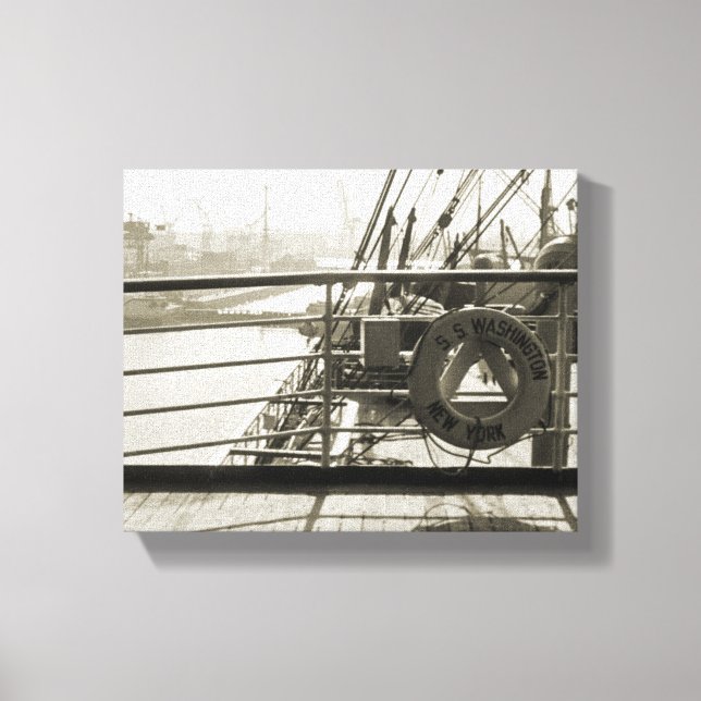 SS Washington Luxury Liner Cruise Ship 1930s Deck Leinwanddruck (Vorderseite)