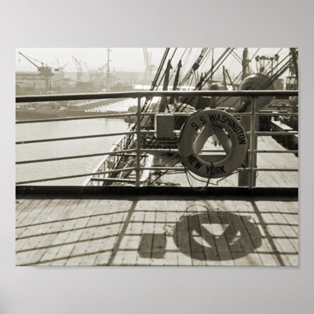 SS Washington Luxury Liner Cruise Ship 1930s Deck Poster (Vorne)