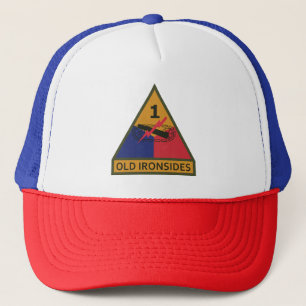 SSI - 1st Armored Division w Name Tape Truckerkappe