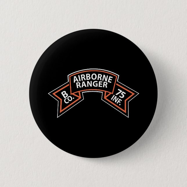 SSI - B Co 75. Infanterie (Ranger) Scroll Button (Vorderseite)