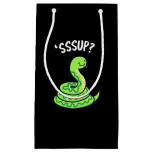 Sssup Funny Hissing Snake Pun Dark BG Kleine Geschenktüte