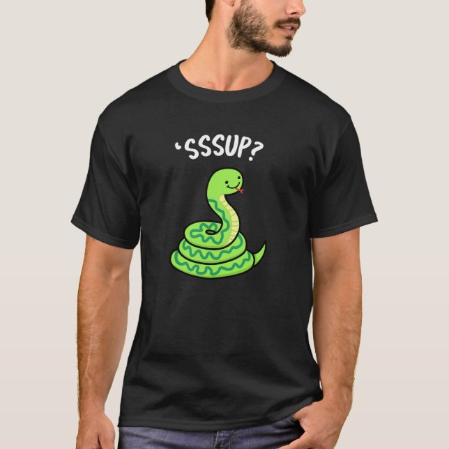 Sssup Funny Hissing Snake Pun Dark BG T-Shirt (Vorderseite)