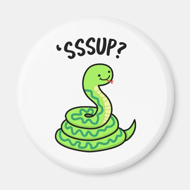 Sssup Funny Hissing Snake Pun Magnet (Vorne)