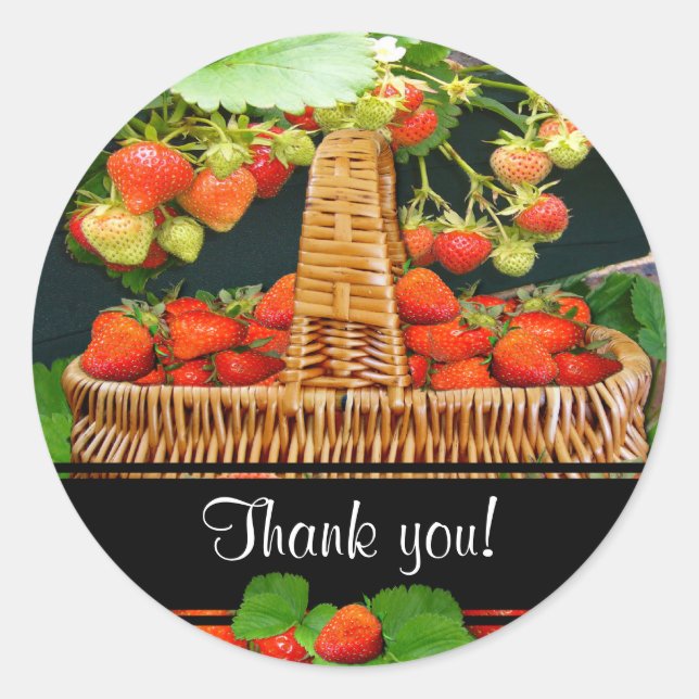 Sstrawberry Basket ~ Danke Sticker (Vorderseite)